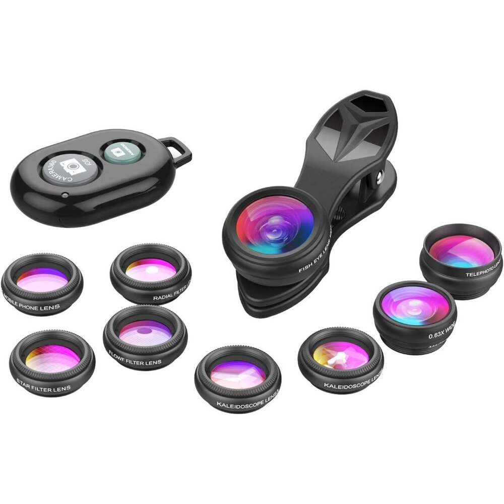 Phone Camera Lens-Macro Lens+Wide Lens+Fisheye Lens+Telephoto Lens+CPL/Flow/Radi - Picture 1 of 7